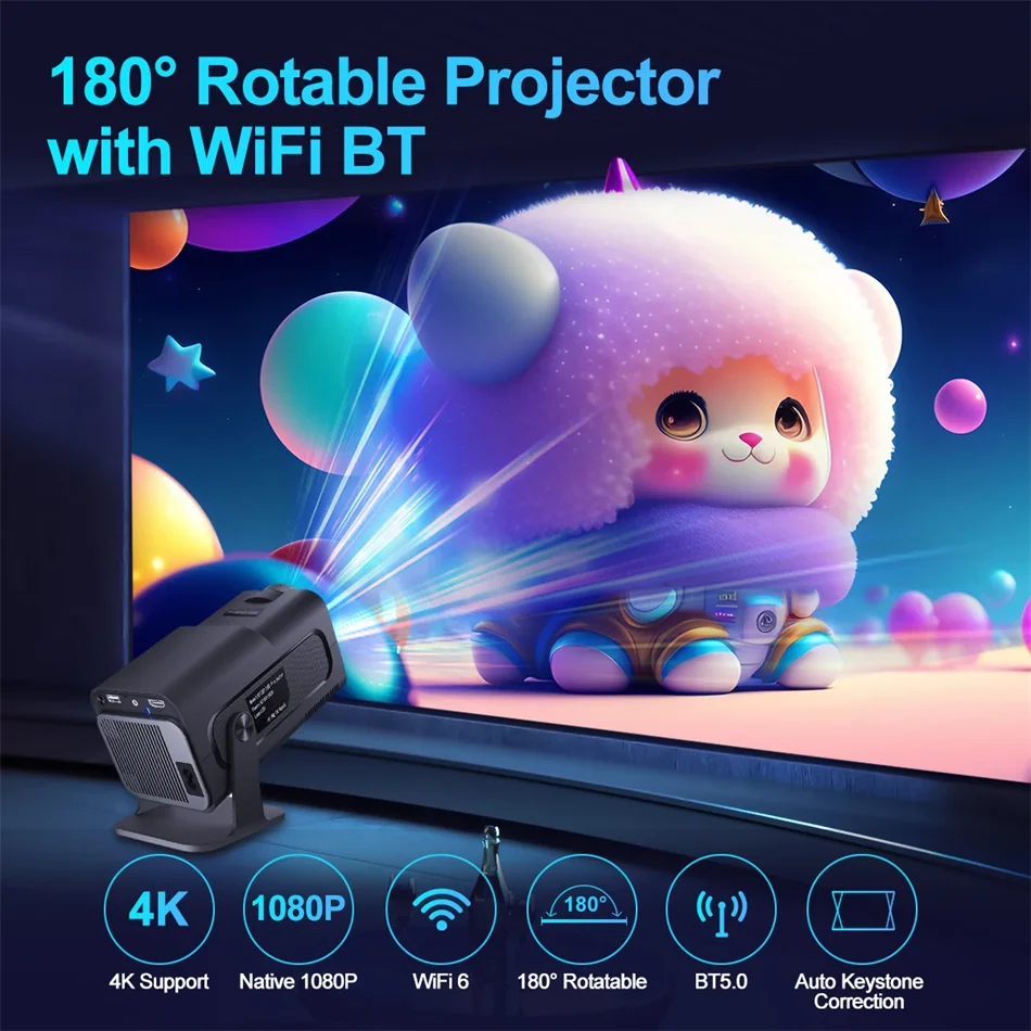 2025 4K Android 11 Projector Native 1080P 390ANSI HY320 mini Dual Wifi6 BT5.0 1920*1080P Cinema portable Projetor upgrated HY300