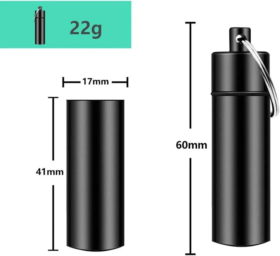 3pcs Portable Stash Jar with Keychain Aluminum Alloy Waterproof Airtight Container Storage for Herb Tobacco Smoking Accessories