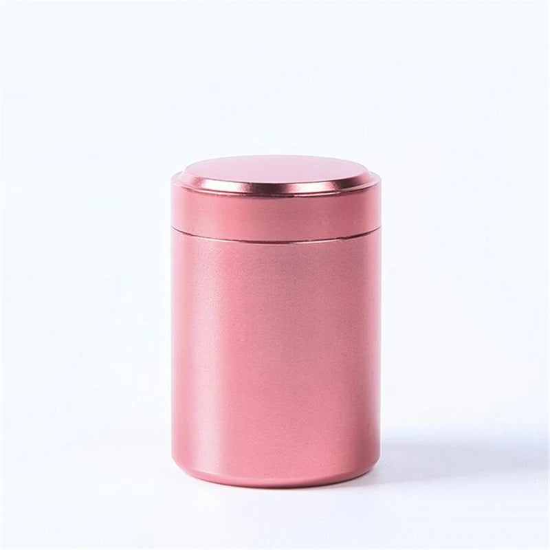 60ML Solid Color Airtight Smell Proof Container Aluminum Alloy Herb Stash Metal Sealed Can Tea Jar Storage Boxes