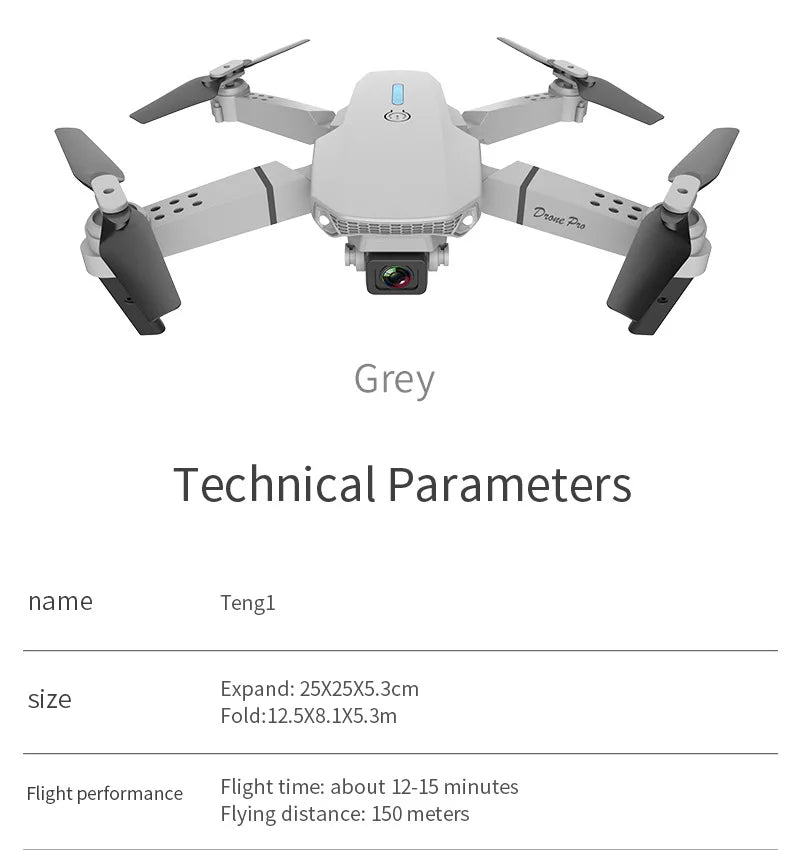 Drones Toys Gifts 8K HD Dual Camera 2026 E88 Plus Mini Foldable GPS Brushless Motor Obstacle Avoidance RC Quadcopter LED For IOS