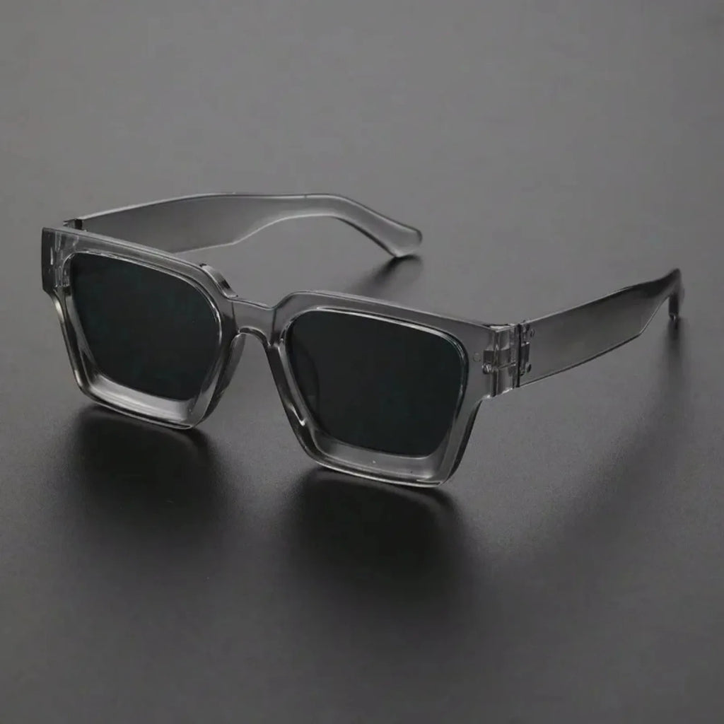 1PC Unisex Plastic Fashion Square Frame Sunglasses For Street Photography And Beach Trips Driving Accessories