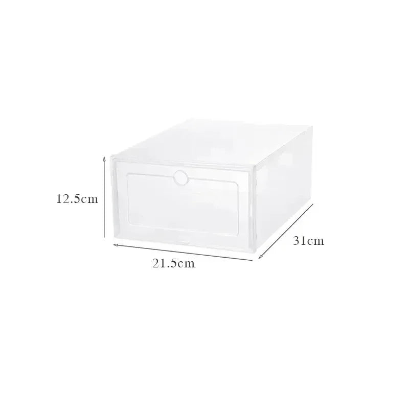 6pcs/set Thickened Drawer Case Plastic Shoe Boxes Transparent Plastic Shoes Case Stackable Box Shoe Organizer Shoe box
