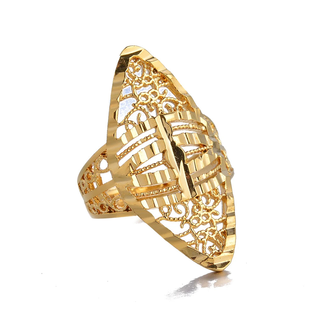 Ethiopian Dubai Gold Color Ring African Wedding Eritrean Rings for Women