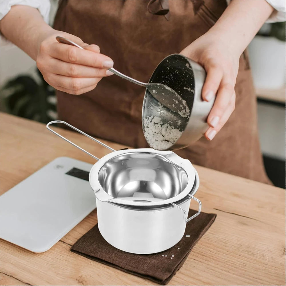 5Pcs 400ml/800ml Wax Melting Pot Candle Making Set 600ml Scale Measuring Cup Long Handle Split Charging Mixing Spoon Thermometer