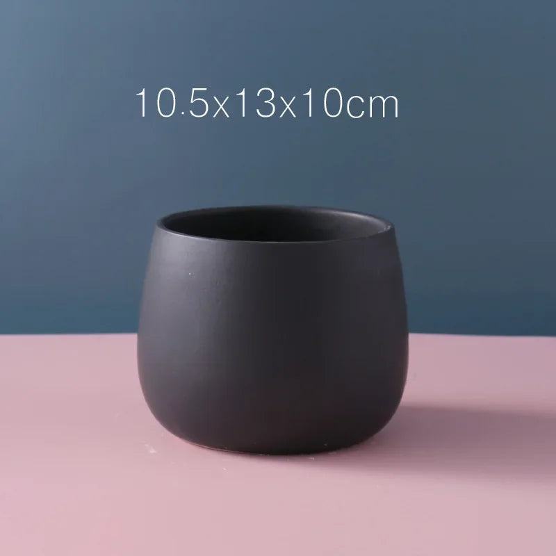 Creative Ceramic Small Flower Pot Nordic Electroplating Potted Hydroponic Flower Pot Ceramic Ornament Green Radish Succulent