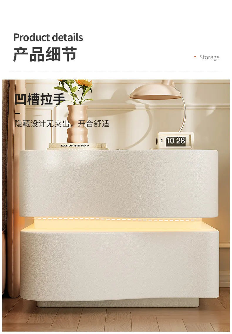 Decor Trendy Bedside Table Bedroom Luxury Organizer Wood Unique White Bedside Table Led Nordic Mesitas De Noche Home Furniture