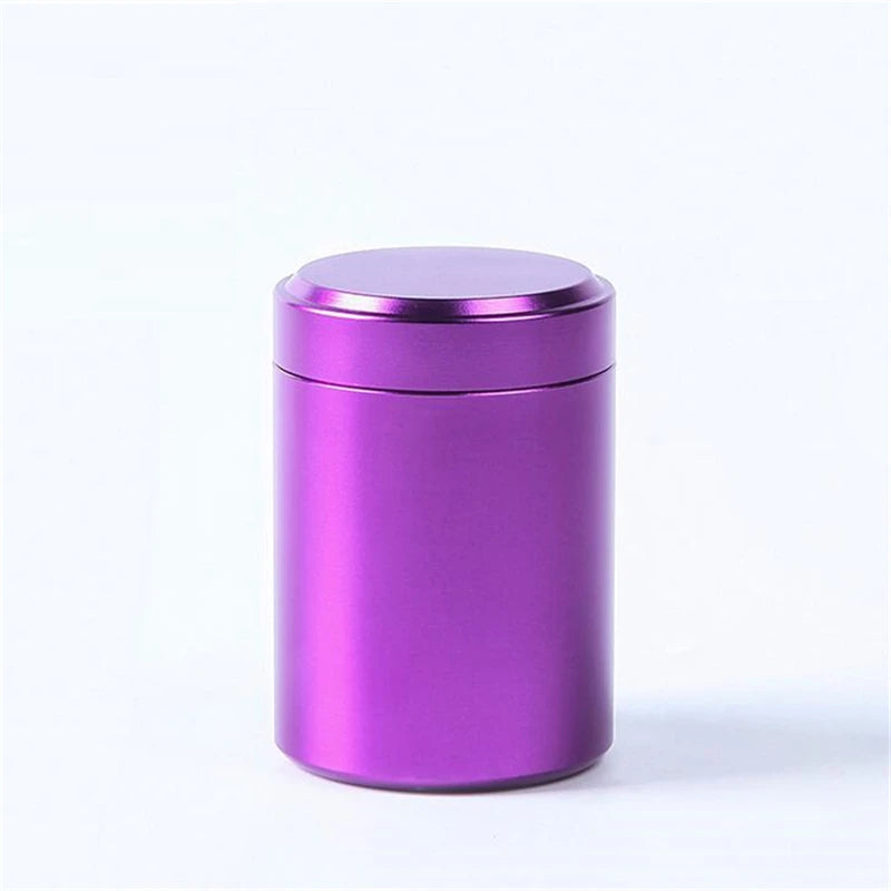 60ML Solid Color Airtight Smell Proof Container Aluminum Alloy Herb Stash Metal Sealed Can Tea Jar Storage Boxes