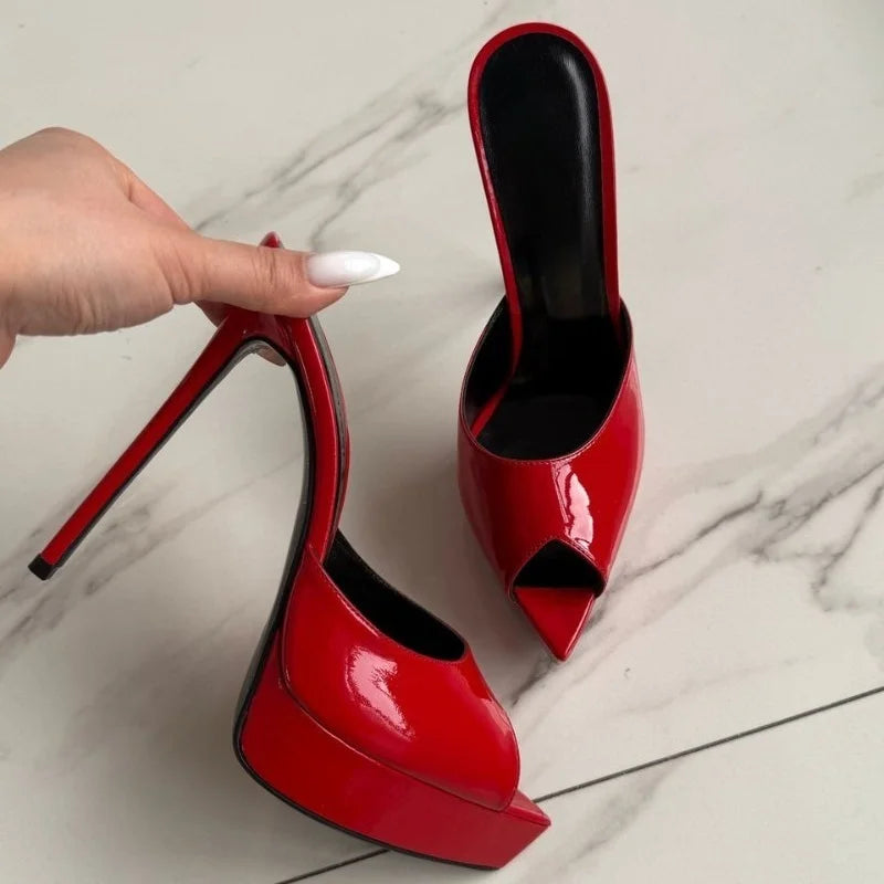 2026 Summer Women High Heeled Shoes for Woman's Pointed Toe Peep Toe Stiletto Platform Pumps Sexy Ladies Wedding Dance Shoes
