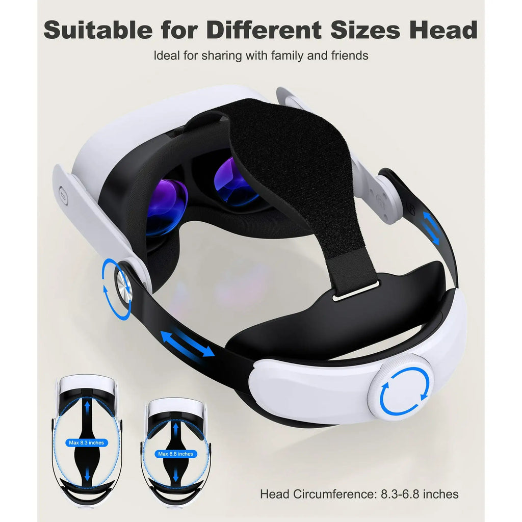 Beboncool Comfort Head Strap for Meta 2/3/3S–Precision-Adjustable Upgrade Headset Strap for VR with Flip Visor & Washable Design