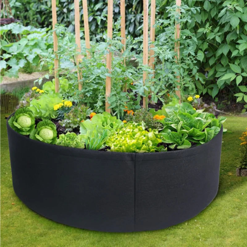 Fabric Garden Grow Bags Planting Pot Circular Large Felt Outdoor Yard Garden Vegetable Field Bed Garden Nursery Bag Planters