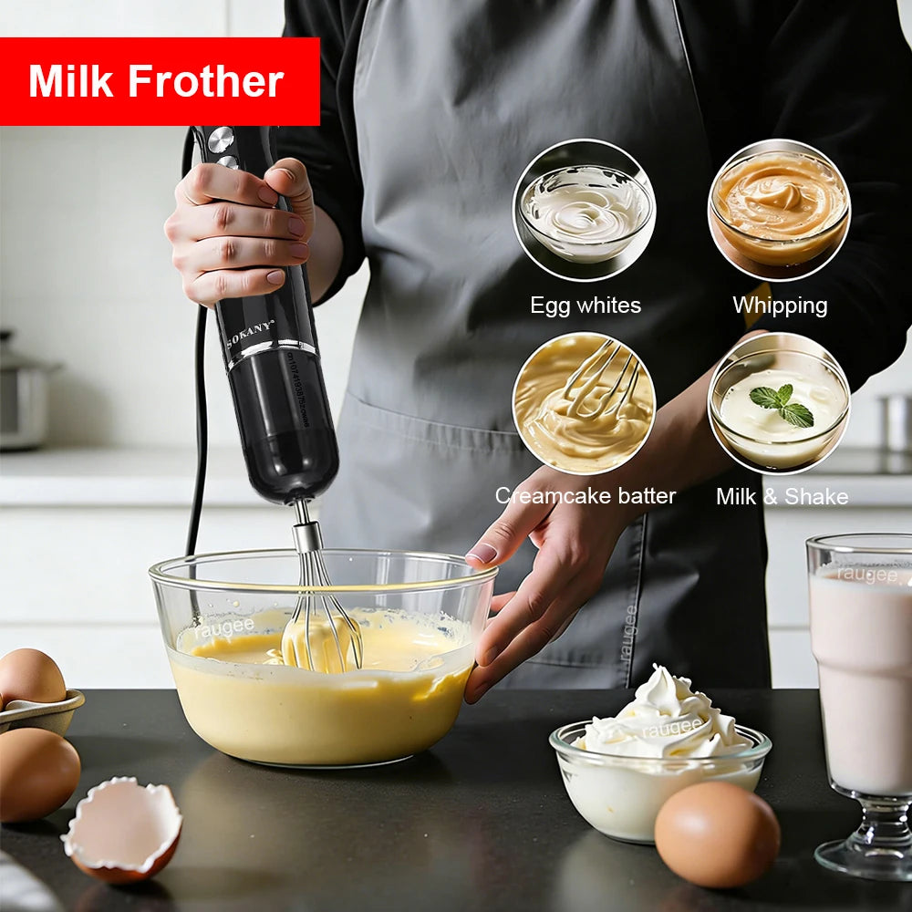 4in1 Electric Blender Multifunctional Kitchen Hand Blender Meat Chopper Egg Beater Vegetable Baby Food Juice Portable Blender