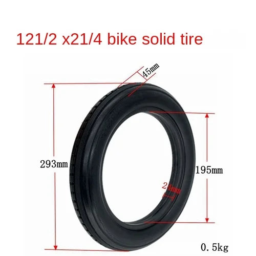 Electric vehicle 12  1/ 2x2 1/ 4 62-203 solid tire honeycomb 57-203 non pneumatic electric  bicycle
