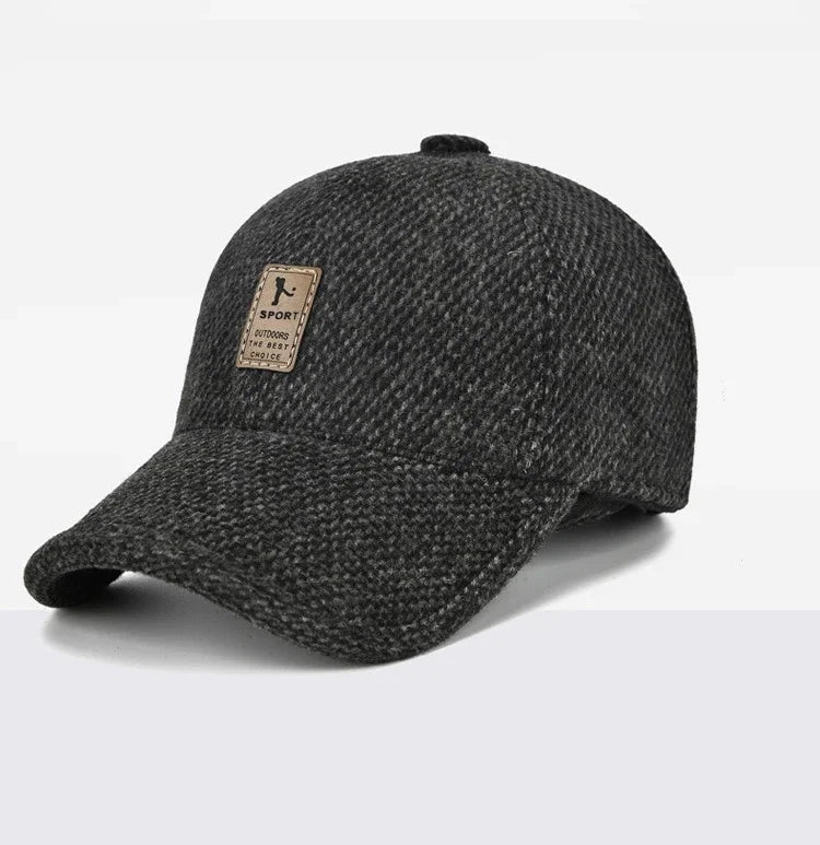 Baseball Cap Autumn Woolen Knitted Designer Men's Winter Cap Thicken Warm Hats with Earflaps Men's Brand Hats Dad Trucker Hats