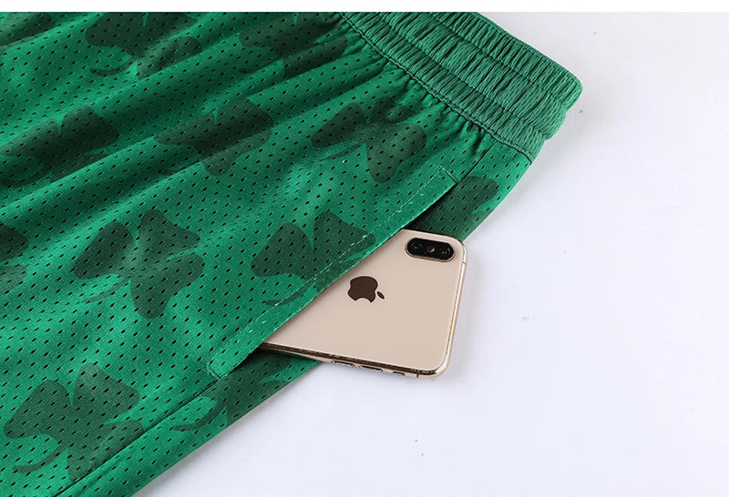 Boys Basketball Running Sports Loose Plus Size Shorts Tie With American Street Print Five Points Big Pants Gym Training
