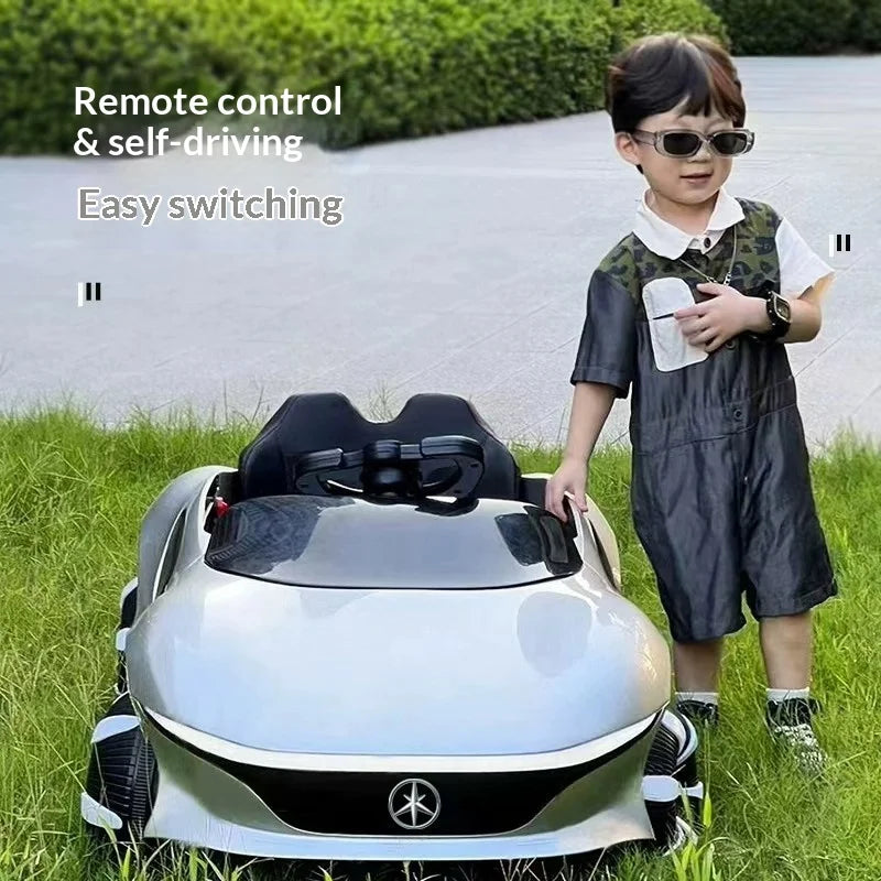 Electric Ride On Car 4WD with Remote Control - Battery Powered Toy Vehicle with Doors LED Lights Music