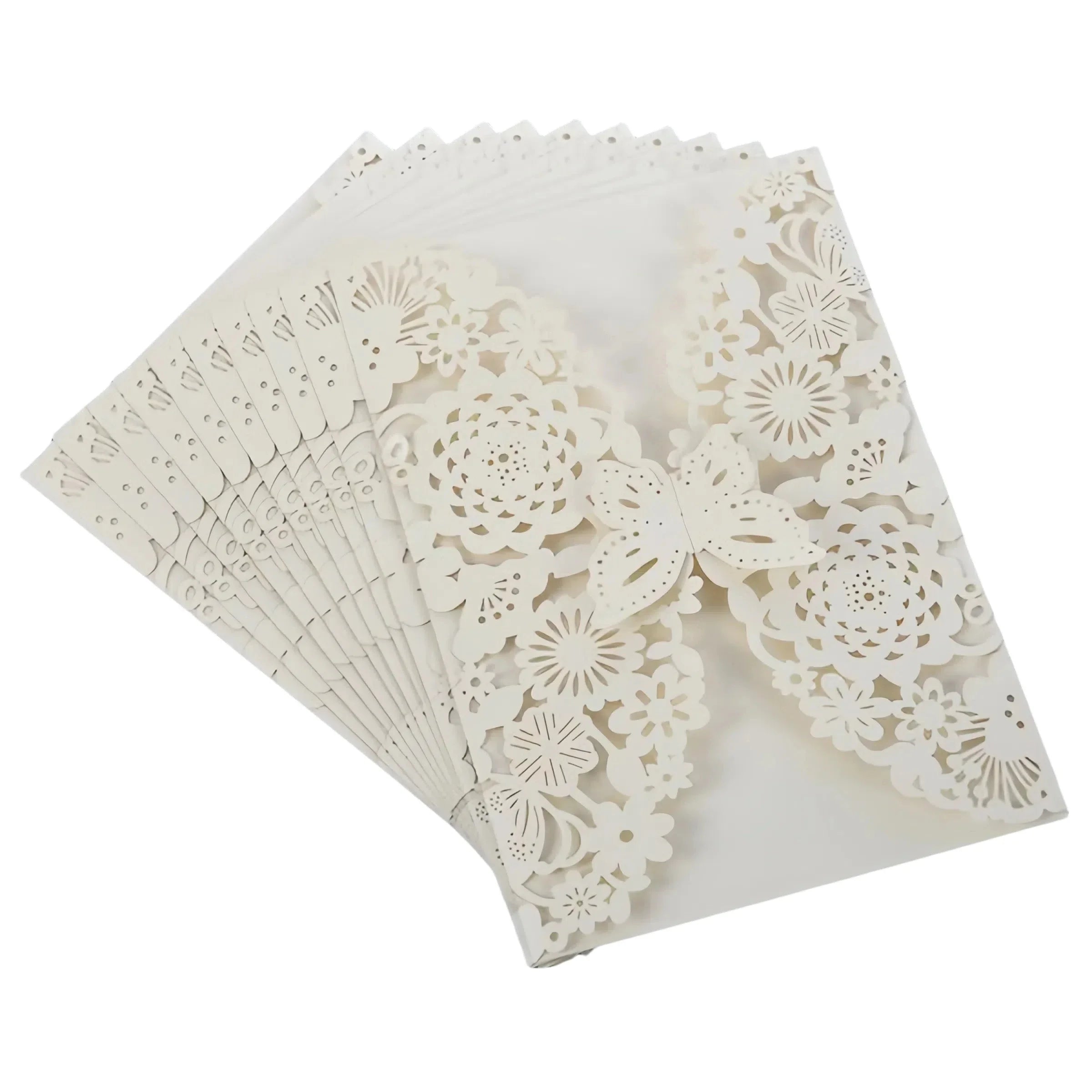 10pcs 3D Butterfly Wedding Invitation Card Flower Bithday Cards Girl Debut Invitations Laser Cut Hollow Out Party Cards 5R size