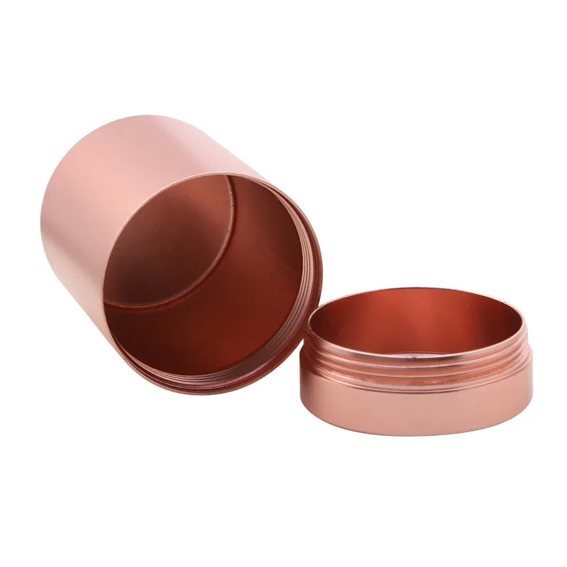 60ML Solid Color Airtight Smell Proof Container Aluminum Alloy Herb Stash Metal Sealed Can Tea Jar Storage Boxes