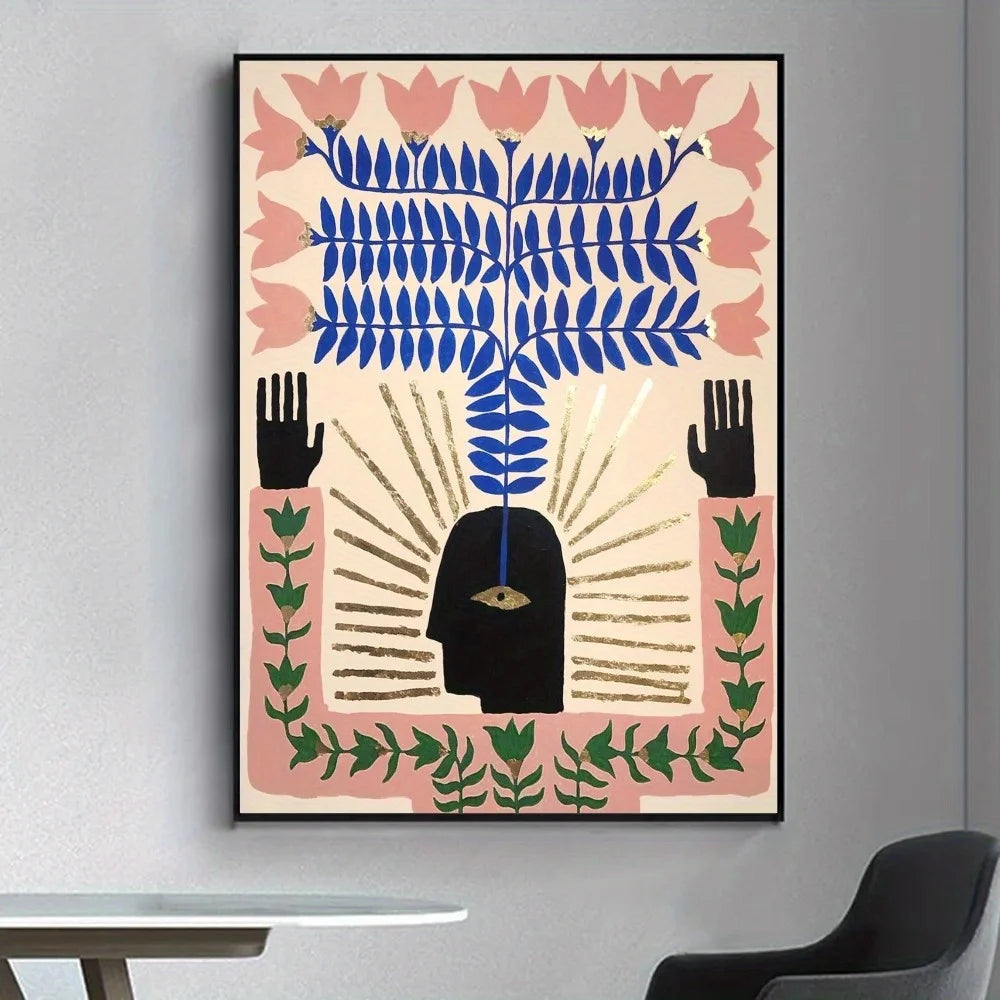 1 Frameless Abstract Ancient Egyptian Classic Anime Poster,Luxury Poster,Living Room Wall Sticker,Bar,Retro Decorative Painting