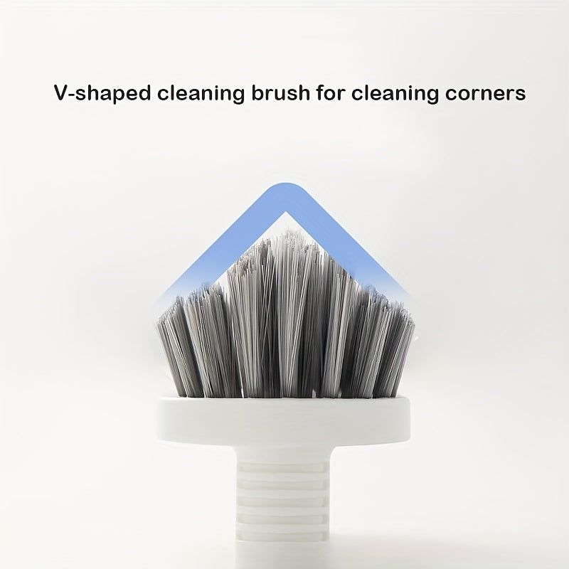 1pc, V-type Cleaning Brush, Suitable For Corner Window Corners And Wall Joints, Multifunctional Cleaning Shower Scrubber, Durable Bristles For Cleaning Bathroom, Tile, Kitchen, Floor, Bathtub