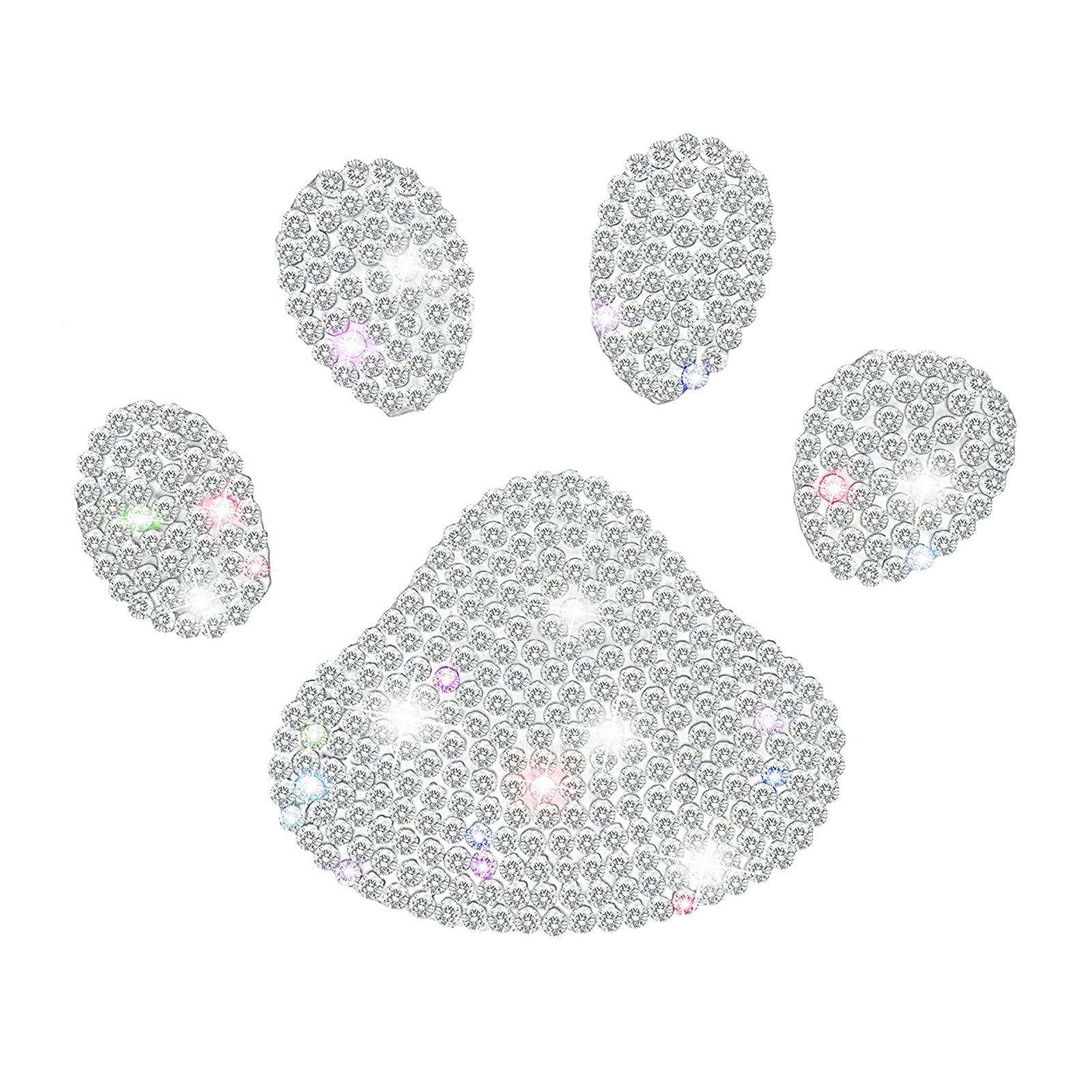 Dog Paw Print Rhinestone Sticker