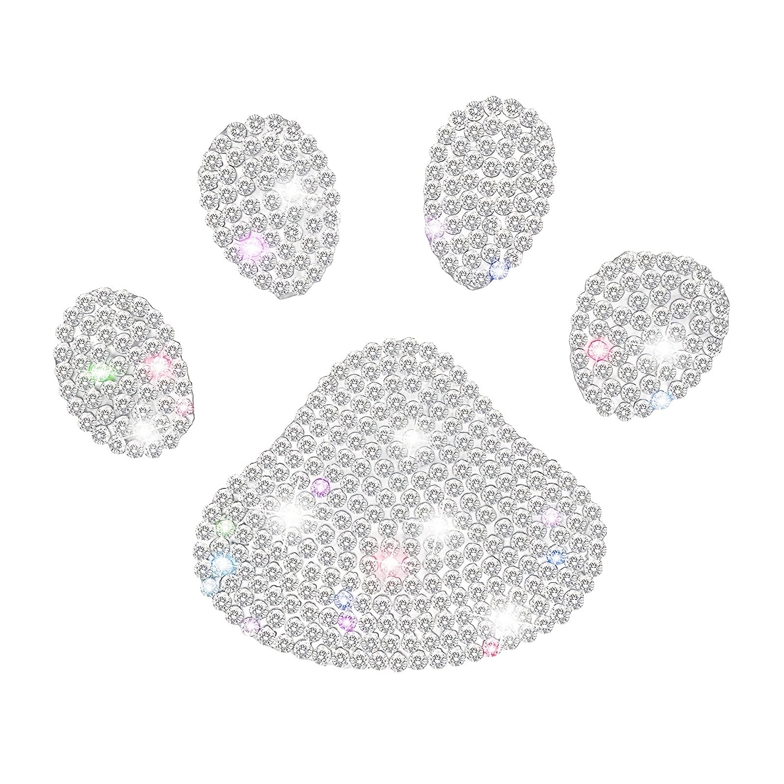 Dog Paw Print Rhinestone Sticker