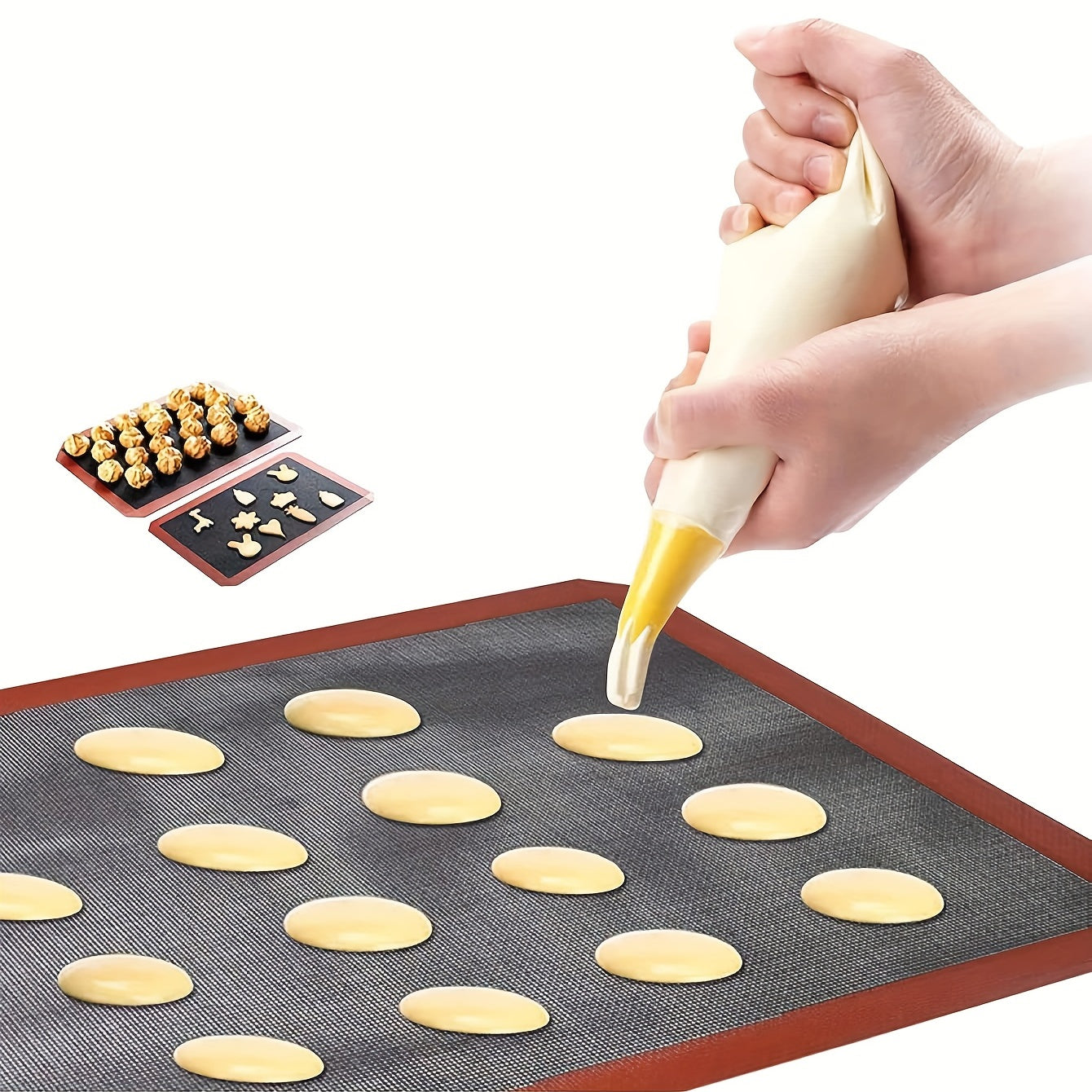 1pc, Silicone Baking Mat, Reusable Baking Mat, Barbecue Mat, Oven Liner Sheet, Cake Pan Mat, For Macaron, Cookie, Baking Tools, Kitchen Accessories, Home Kitchen Items