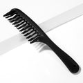 1pc Double Row Wide Tooth Detangler Hair Comb Shampoo Comb With Handle For Long Curly Wet Or Dry Hair