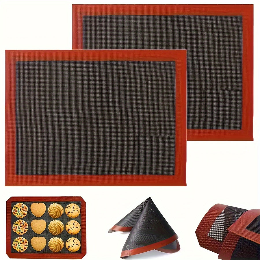 1pc, Silicone Baking Mat, Reusable Baking Mat, Barbecue Mat, Oven Liner Sheet, Cake Pan Mat, For Macaron, Cookie, Baking Tools, Kitchen Accessories, Home Kitchen Items