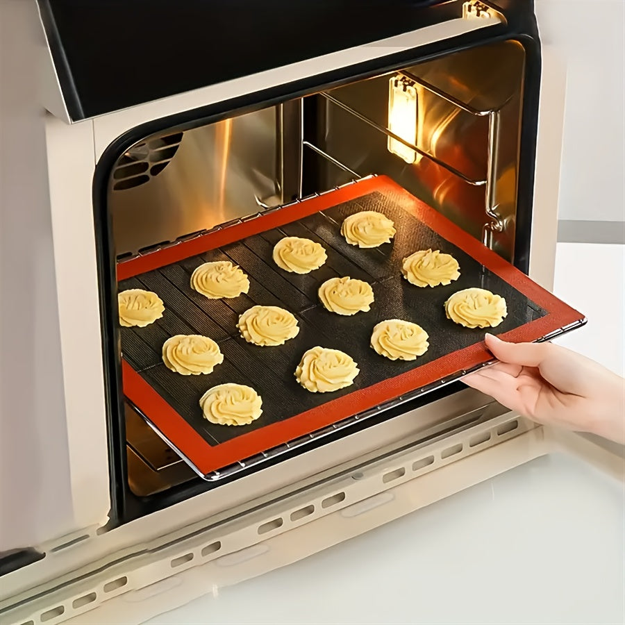 1pc, Silicone Baking Mat, Reusable Baking Mat, Barbecue Mat, Oven Liner Sheet, Cake Pan Mat, For Macaron, Cookie, Baking Tools, Kitchen Accessories, Home Kitchen Items