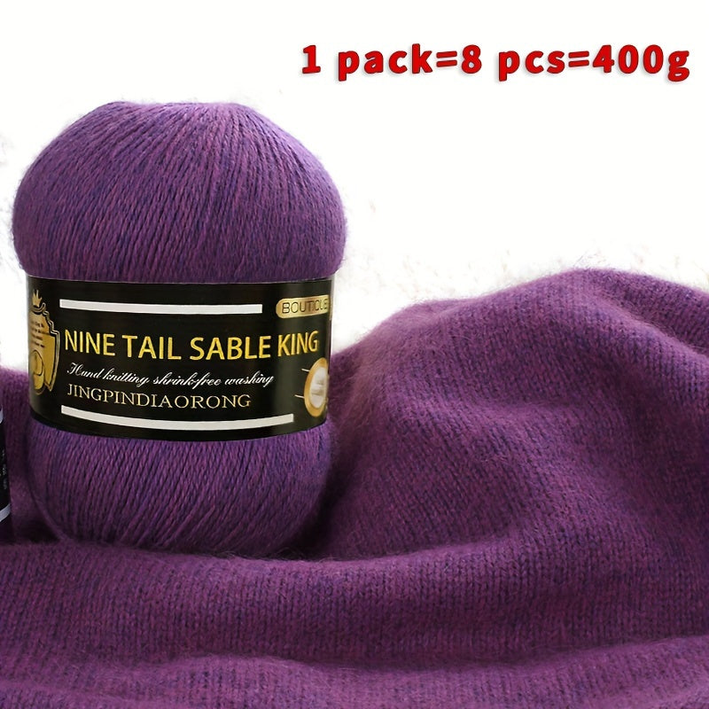 8rolls/pack Wool 10.00%, Cashmere 90.00% Yarn, Soft Comfortable Yarn For Knitting Crocheting High-quality Sweater And Scarf