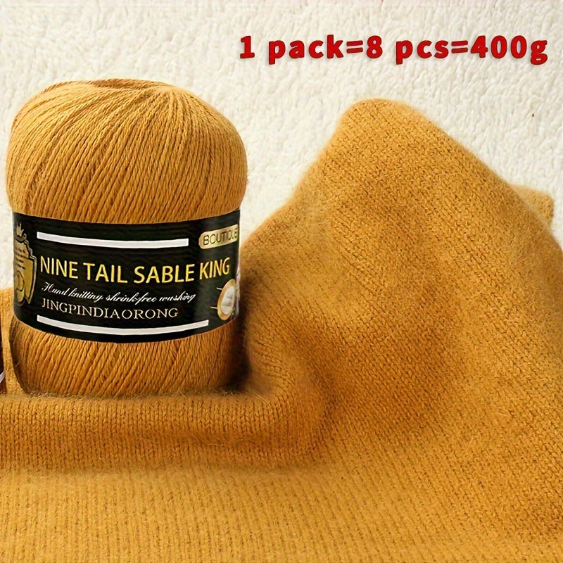 8rolls/pack Wool 10.00%, Cashmere 90.00% Yarn, Soft Comfortable Yarn For Knitting Crocheting High-quality Sweater And Scarf